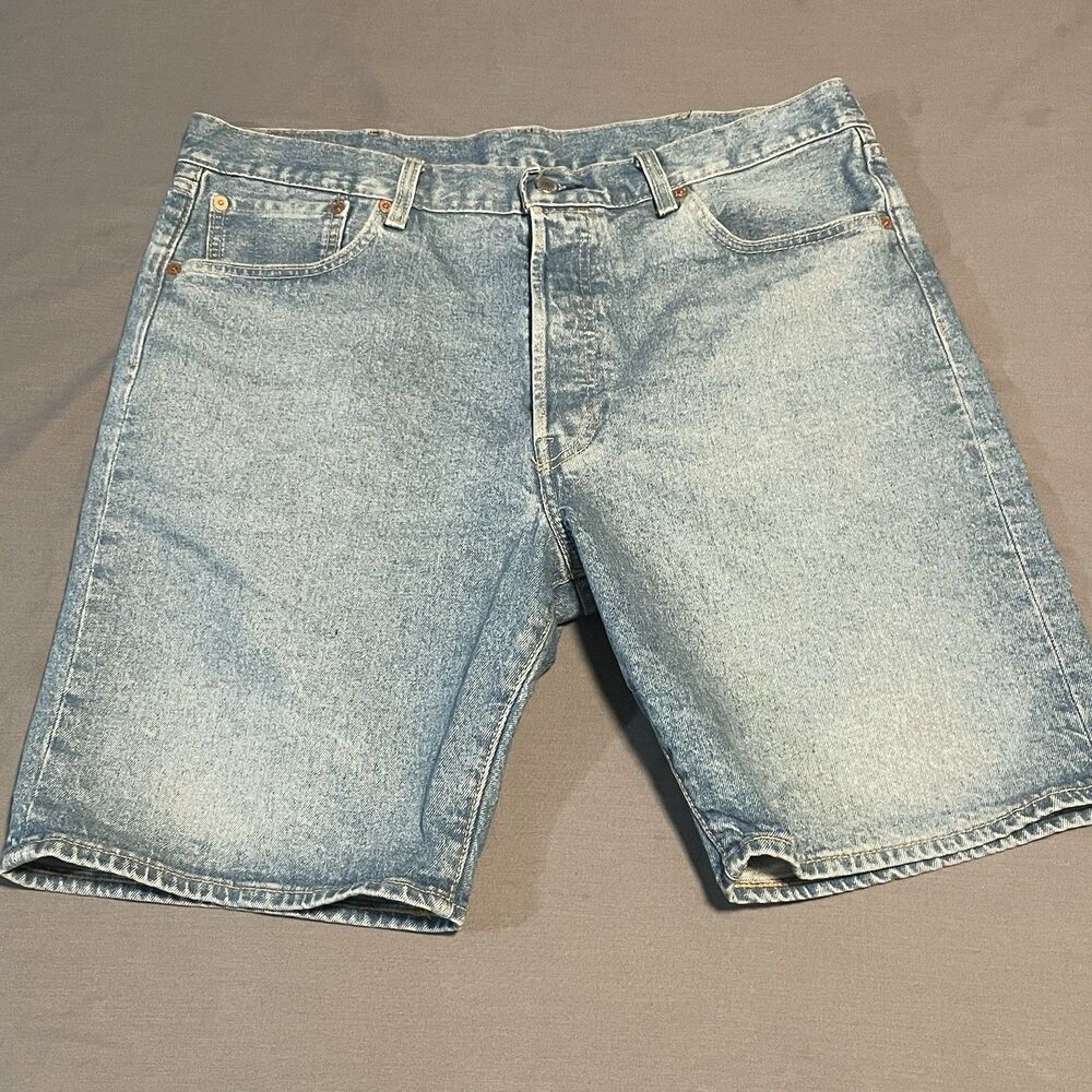 LEVI'S 501 Men's Bottoms Stretch Button Fly Denim  Jean Blue Shorts Sz 38